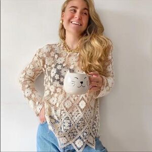 Zara Cream Crochet Top